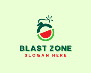 Bomber - Watermelon Fruit Bomb logo design