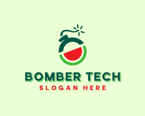 Bomber - Watermelon Fruit Bomb logo design
