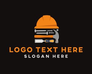 Hard Hat - Construction Repair Tools logo design