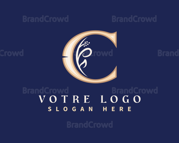 Organic Leaf Business Letter C Logo