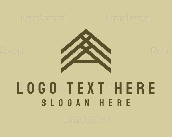 Wooden Roof Letter A Logo