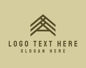 Building - Wooden Roof Letter A logo design