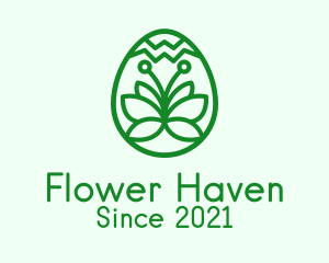 Green Flower Egg logo design