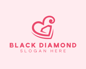 Heart Diamond Gem logo design