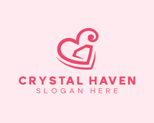 Heart Diamond Gem logo design