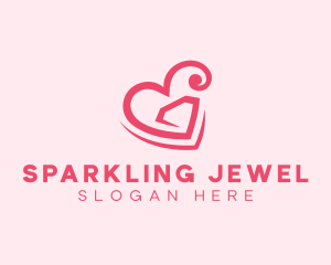 Heart Diamond Gem logo design