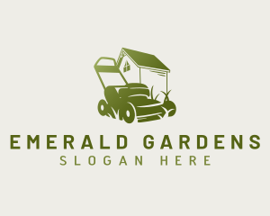 House Lawn Mower logo design