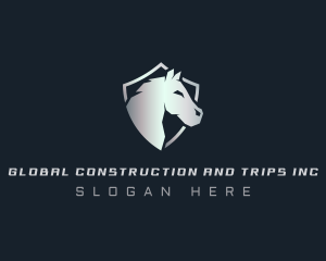 Pony - Wild Horse Shield logo design