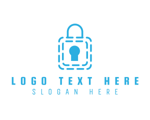 Technology - Blue Security Lock logo design