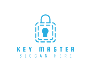 Unlock - Blue Security Lock logo design