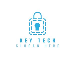 Blue Security Lock logo design