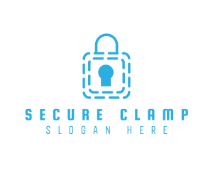 Blue Security Lock logo design