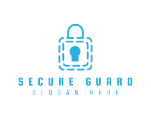 Blue Security Lock logo design