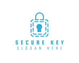 Blue Security Lock logo design