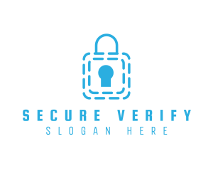 Blue Security Lock logo design