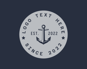 Sailing - Hipster Anchor Emblem logo design