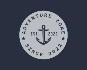 Hipster Anchor Emblem logo design