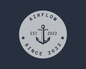 Hipster Anchor Emblem logo design