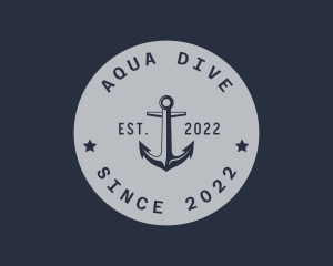 Hipster Anchor Emblem logo design