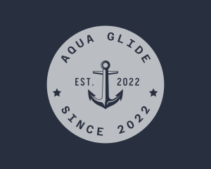 Hipster Anchor Emblem logo design