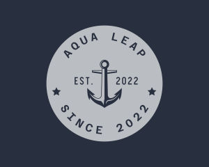 Hipster Anchor Emblem logo design