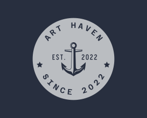 Hipster Anchor Emblem logo design