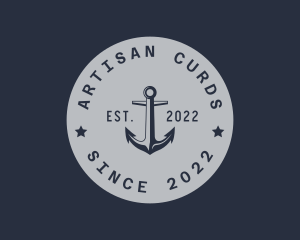 Hipster Anchor Emblem logo design