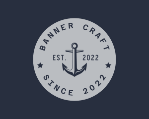 Hipster Anchor Emblem logo design