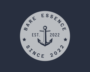 Hipster Anchor Emblem logo design