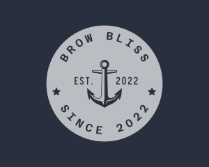 Hipster Anchor Emblem logo design