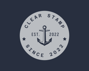 Hipster Anchor Emblem logo design