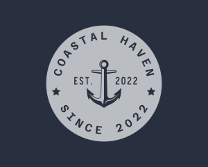 Hipster Anchor Emblem logo design