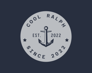 Hipster Anchor Emblem logo design