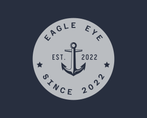 Hipster Anchor Emblem logo design