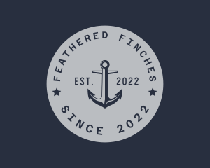 Hipster Anchor Emblem logo design