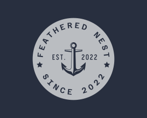 Hipster Anchor Emblem logo design