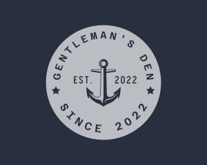 Hipster Anchor Emblem logo design