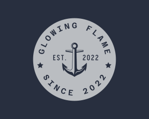 Hipster Anchor Emblem logo design