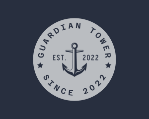 Hipster Anchor Emblem logo design