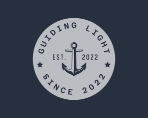 Hipster Anchor Emblem logo design