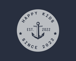 Hipster Anchor Emblem logo design