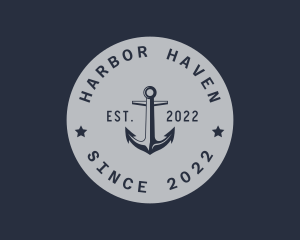 Hipster Anchor Emblem logo design