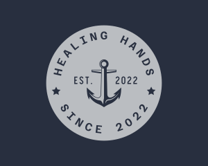 Hipster Anchor Emblem logo design