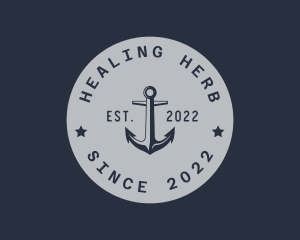 Hipster Anchor Emblem logo design