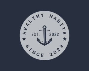 Hipster Anchor Emblem logo design