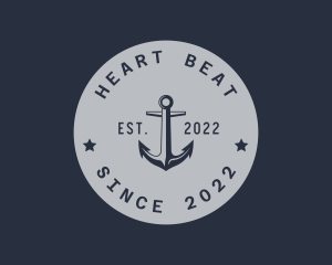 Hipster Anchor Emblem logo design