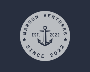 Hipster Anchor Emblem logo design