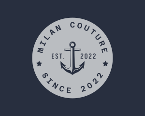 Hipster Anchor Emblem logo design