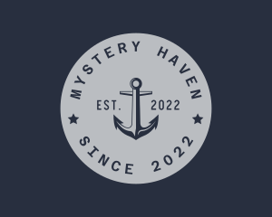 Hipster Anchor Emblem logo design