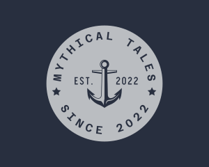 Hipster Anchor Emblem logo design